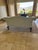 Vintage Reproduction Camelback Newly Upholstered Sofa With Coordinating Custom Blue Velvet Accent Pillows For Sale - Image 4 of 12