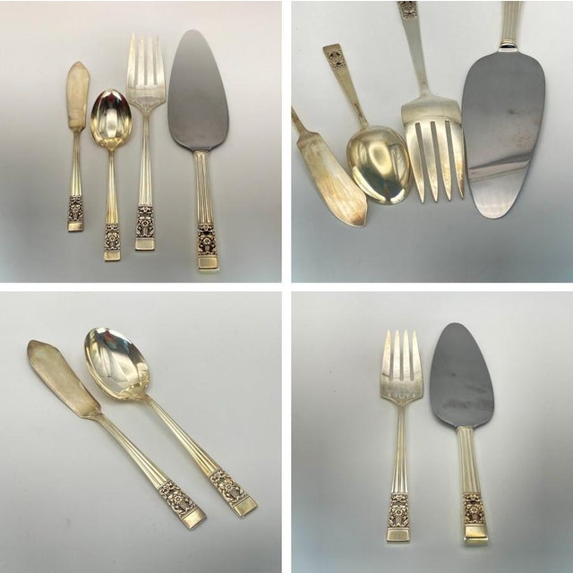 Oneida Community “Coronation” Silverplate Flatware Set: 58 Pieces - Service for 8 With Hostess Serving Pieces and Retro Storage Chest (Vintage 1950s) For Sale - Image 10 of 18