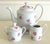 D Porthault Paris Porcelain Pink Coeurs "Hearts" three piece set- coffee pot, sugar and creamer set. Made from high-...