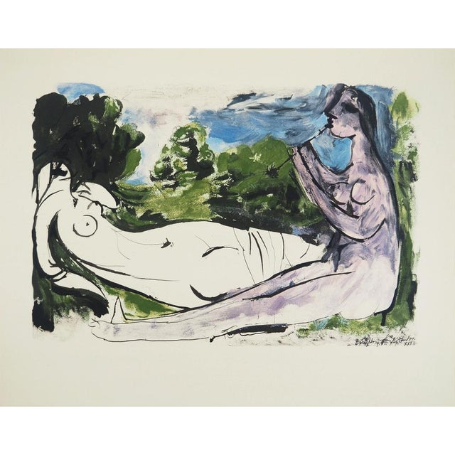 Modern Pablo Picasso, The Flutist, Lithograph and Stencil For Sale - Image 3 of 6