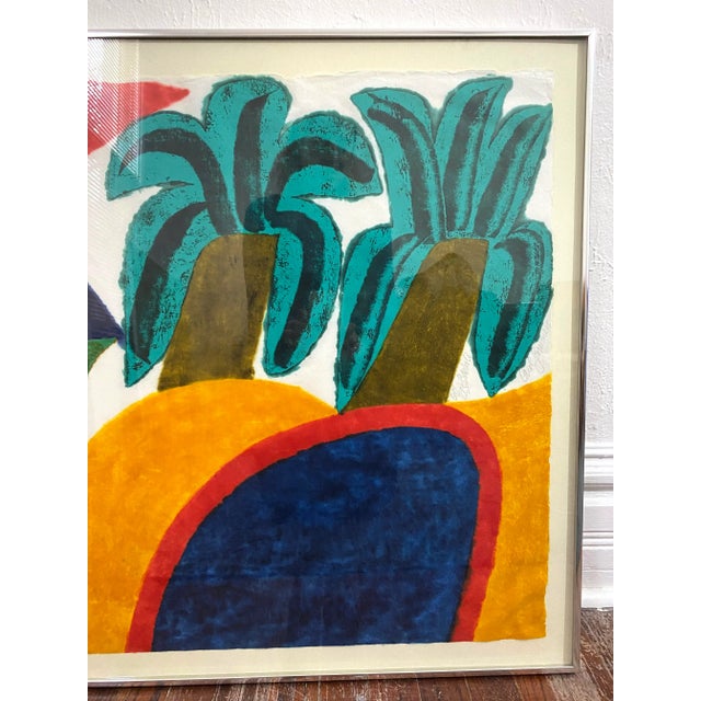 Original Carol Summers "Basholi" Original Abstract Woodcut Print Signed, Framed For Sale - Image 9 of 13