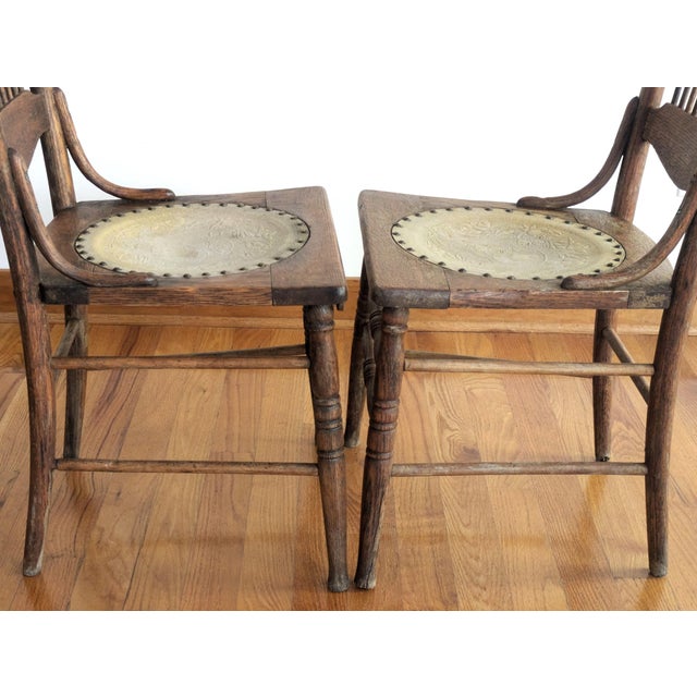 Antique Pressed Back Spindle Chairs - A Pair For Sale - Image 10 of 11