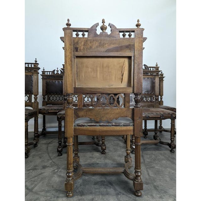 Renaissance Chairs in Solid Walnut, Set of 8 For Sale - Image 11 of 15
