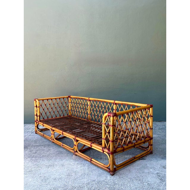 Vintage Trellis Rattan Sofa For Sale - Image 17 of 17