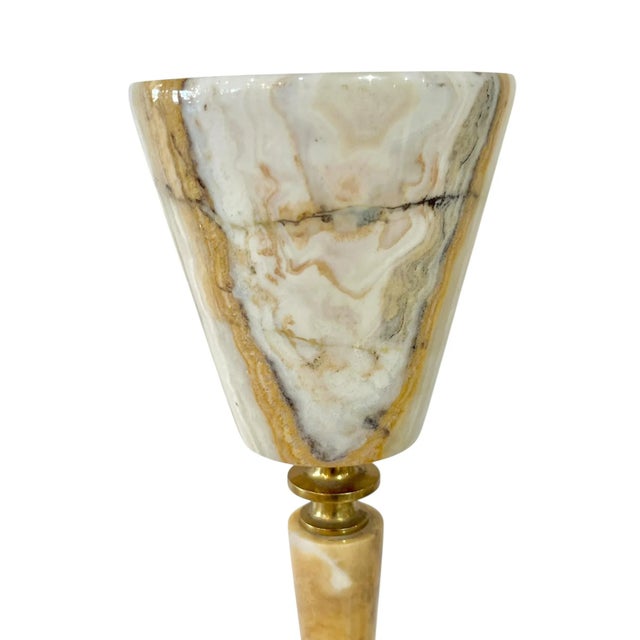 Vintage French Marble & Brass Table Lamp in the Style of Gio Ponti, 1960s For Sale - Image 9 of 18