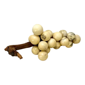 Exceptionally Nice Large Size Vintage Mid Century Decorative Alabaster Grapes With Grape Vine Branch Wood