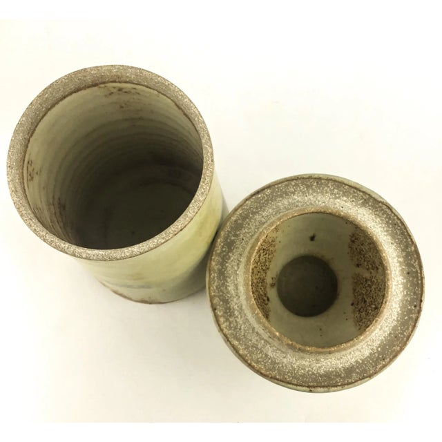 1960s Vintage Artisan Pottery Studio Hand Crafted Covered Storage Container For Sale - Image 5 of 6