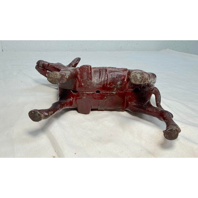 Antique 1920's Ac Williams Hand Painted Cast Iron Donkey Coin Penny Still Bank For Sale - Image 14 of 14