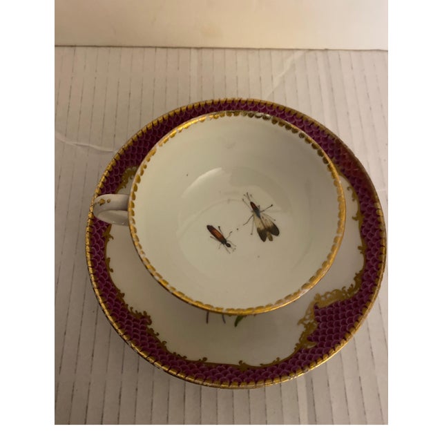Beige 19th Century Meissen Hand Painted Cup and Saucer For Sale - Image 8 of 9