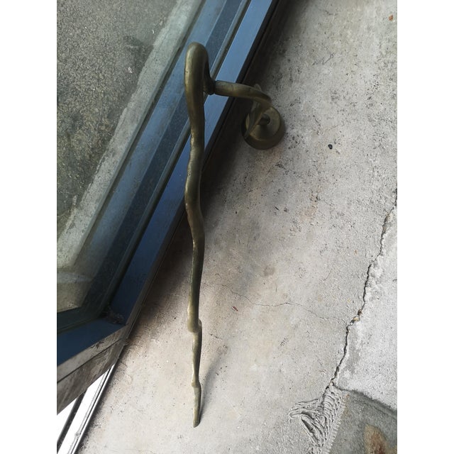 Metal Gold Snake Wall Candleholder, 1970s For Sale - Image 7 of 11