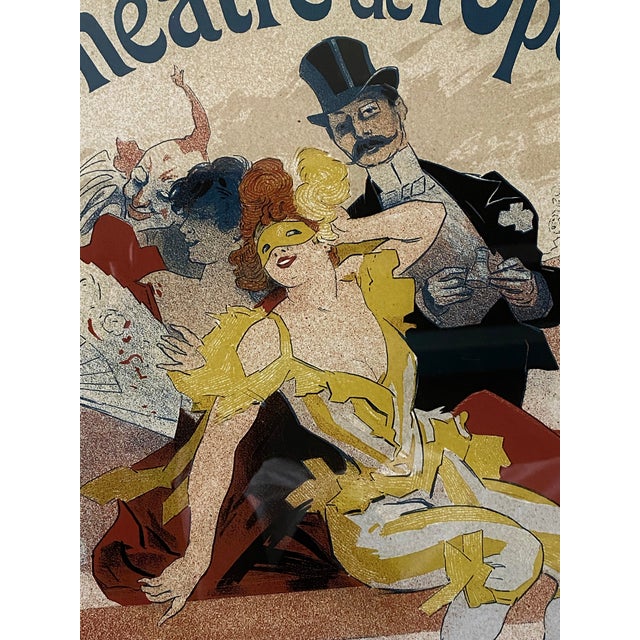 Exquisitely Professional Framed Jules Cheret Theatre De l'Opera Poster Vintage measures 18 inches wide by 22 inches tall...