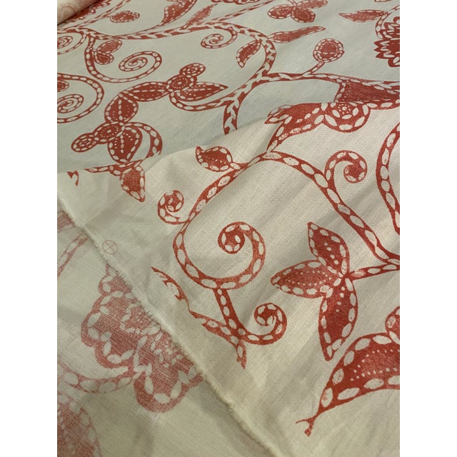 Light Pink Nina Campbell's "Kylemore" Coral Large Scale Floral & Vine Fabric - 3 Yards For Sale - Image 8 of 9