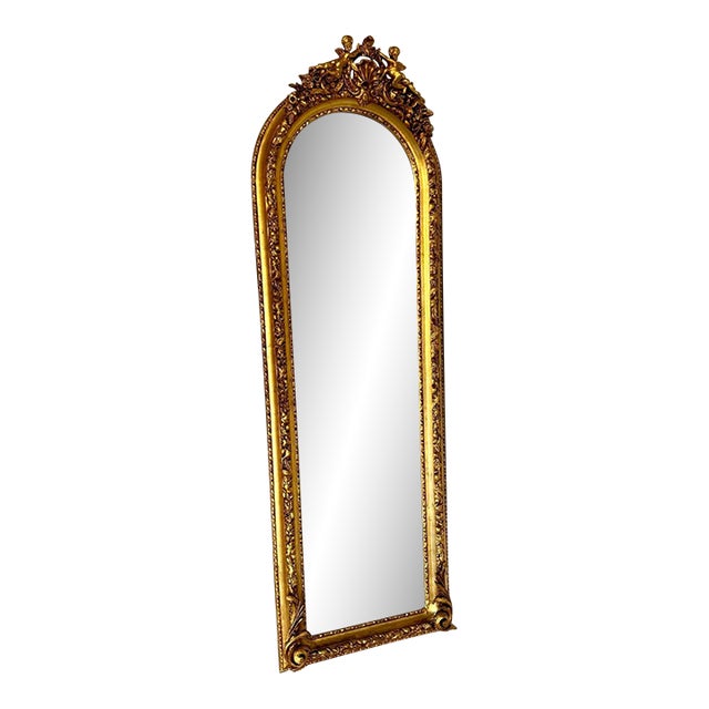 French Gold Leaf Full-Length Mirror For Sale