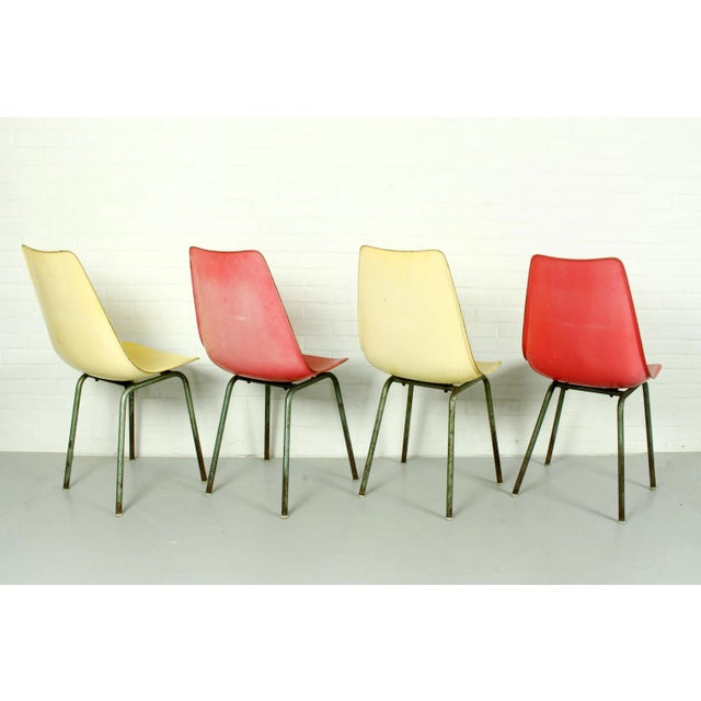 Mid-Century Modern Fiberglass Dining Chairs from KVZ Semily, 1950s, Set of 4 For Sale - Image 3 of 9