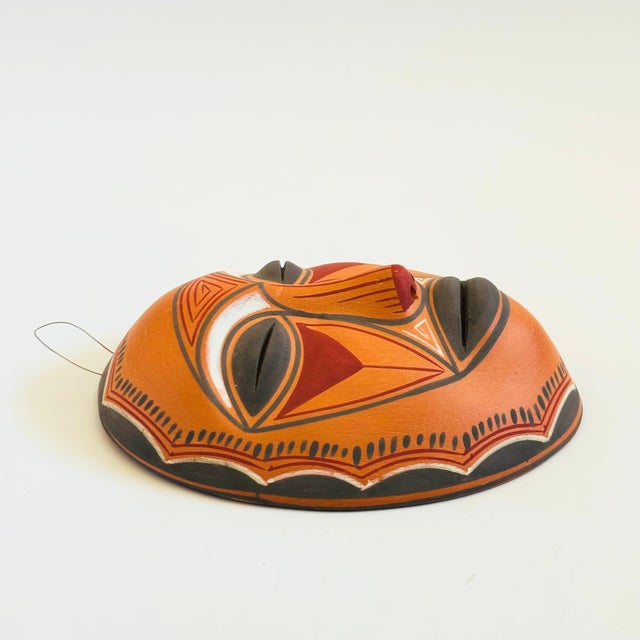 Folk Art Vintage Terra Cotta Mask Wall Hanging For Sale - Image 3 of 9
