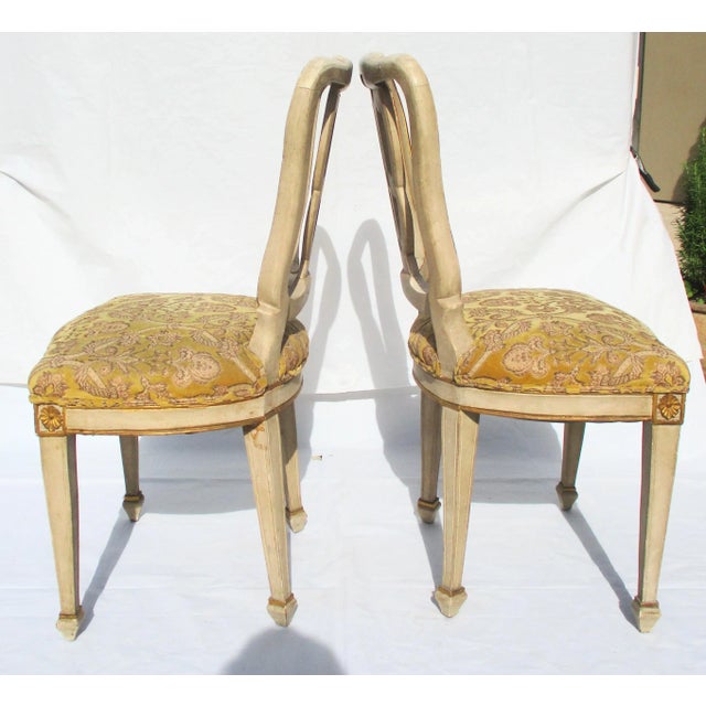 1950s Italian Carved Spade Leg Side Chairs - a Pair of 2 For Sale - Image 5 of 8