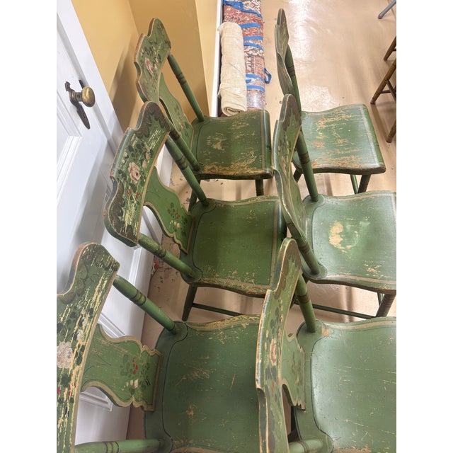 Set of 6 19th Century Hitchcock Style Chairs For Sale - Image 4 of 6