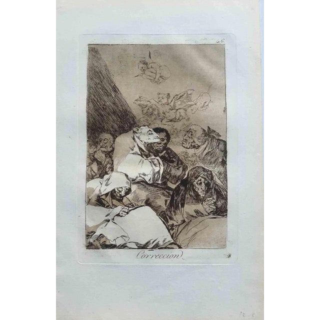 Francisco Goya, Correciòn, Original Etching, 1799 For Sale - Image 4 of 4