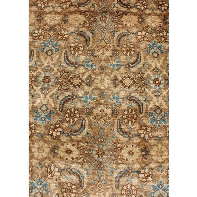 Blue Mid 20th Century Mid-Century Persian Hamedan Runner With All-Over Herati Design in Brown & Blue For Sale - Image 8 of 12
