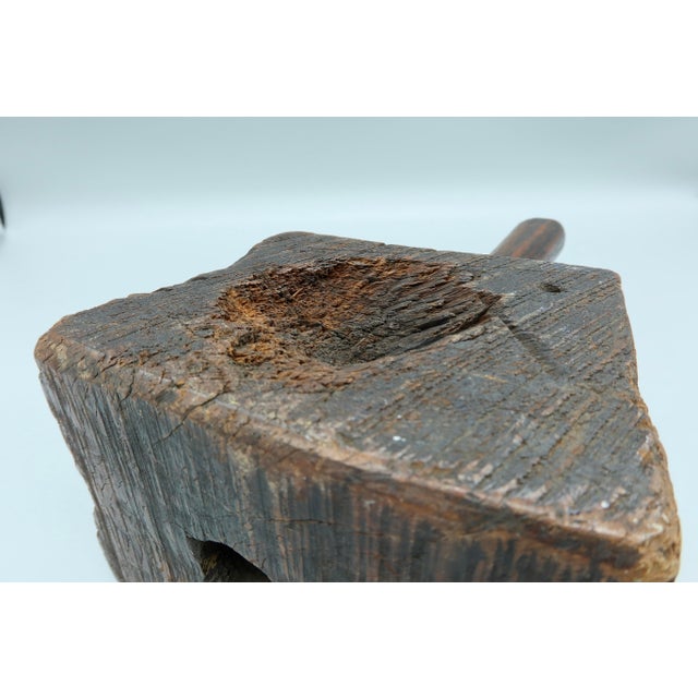Early 19th-C English Wooden Mallet – Square Base For Sale In Austin - Image 6 of 7