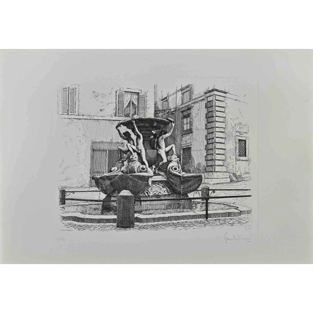 Turtle Fountain - Rome is an original artwork realized by Giuseppe Malandrino. Original print in etching technique. Hand-...