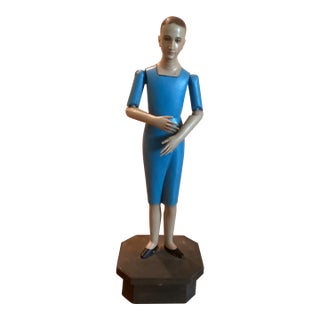 1960s Wooden Statue With Movable Parts For Sale