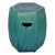 Chinese Hexagon Bamboo Theme Turquoise Green Ceramic Clay Garden Stool For Sale