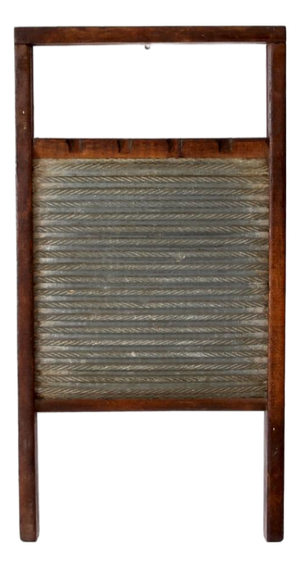 Antique Wood and Metal Double Sided Washboard