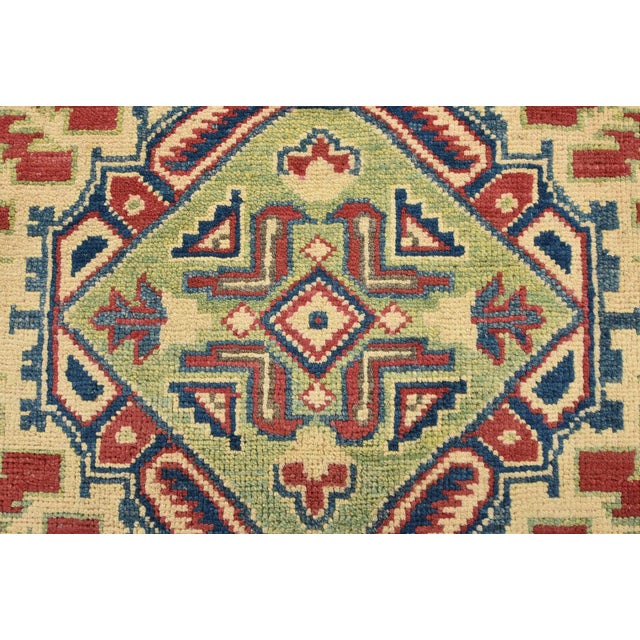 Kazak Rug 8’1” X 9’10” Red Wool Tribal Hand-Knotted Oriental Carpet For Sale - Image 11 of 15
