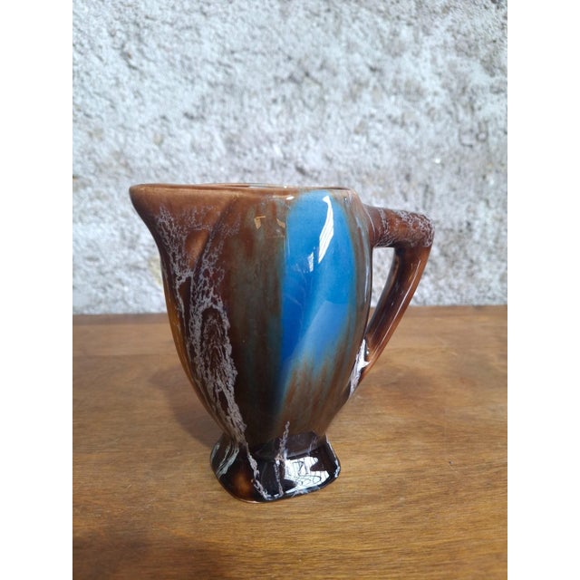 Art Deco Vallauris Coffee Service with Cobalt Blue Flamed Glaze, 1950s, Set of 15 For Sale - Image 17 of 18