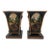 2 Vintage Castilian Imports Regency Tole Cachepot With Peacocks 11” For Sale