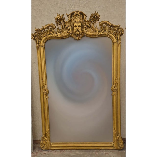 Large Giltwood Mirror, 19th Century For Sale - Image 13 of 13