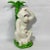 Chinoiserie Vintage Majolica Monkey Pair With Palm Tree, Italy, 16” Tall For Sale - Image 3 of 12