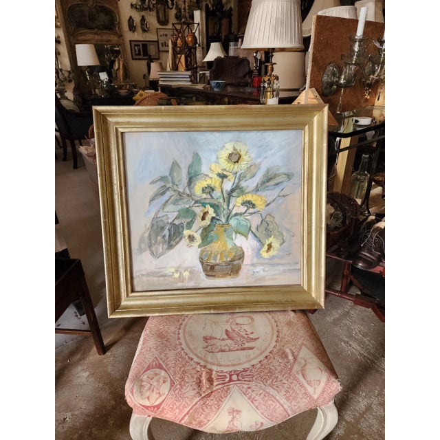 Light Yellow Original Milda Debels Floral Painting For Sale - Image 8 of 8