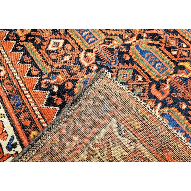 Blue Early 20th Century Vintage Persian Malayer Area Rug, All-Over Paisley Pattern, Navy & Ivory, 5’ X 6’ For Sale - Image 8 of 16