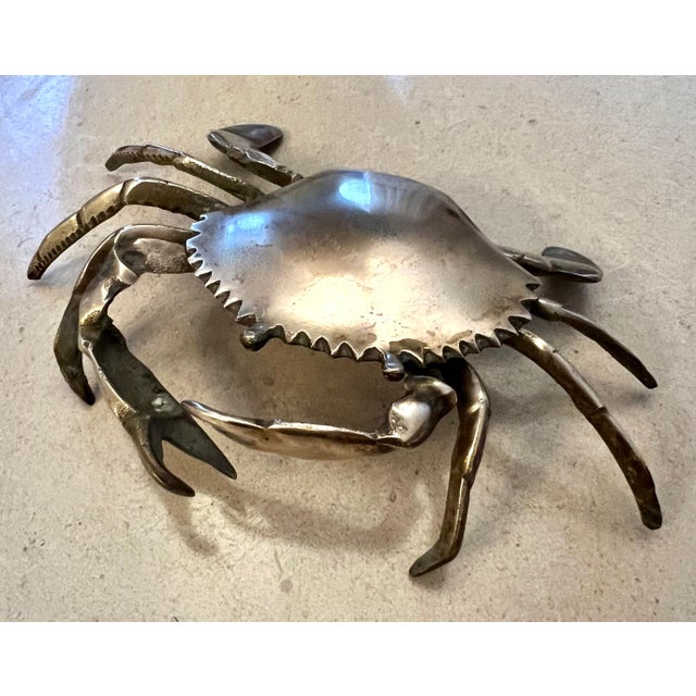 Mid 20th Century Brass Crab Ashtray For Sale - Image 5 of 6