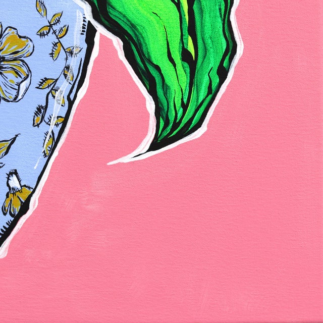Plante Verte - Colorful Vibrant Contemporary Botanical Plant Still Life Painting Original Artwork by Jonjo Elliott For Sale - Image 4 of 8