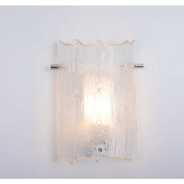 Vintage Murano Ice Glass Vanity Sconces from Kaiser Leuchten, Germany, 1970s, Set of 2 For Sale - Image 13 of 14