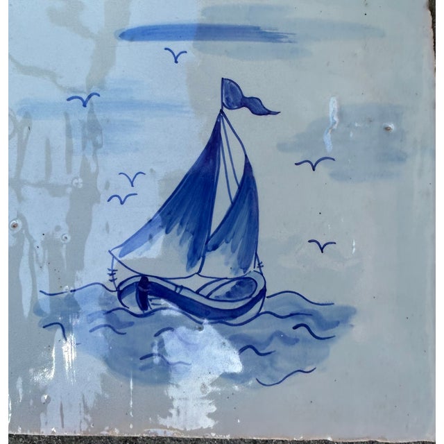 Cornflower Blue Lot of 8 Delft Tiles For Sale - Image 8 of 10