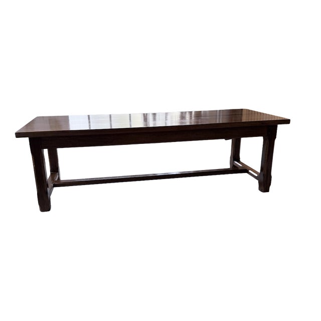 Vintage Farmhouse Table in Walnut, 1950s For Sale