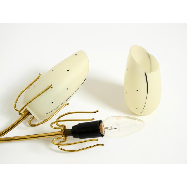 Mid-Century Brass Wall Lamp with Painted Glass Shades, 1950s For Sale - Image 17 of 18