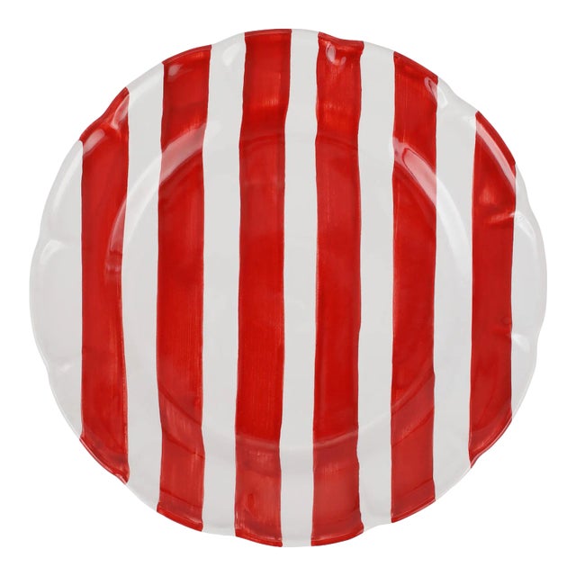 VIETRI Amalfitana Red Stripe Dinner Plate For Sale