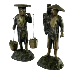 Pair of Japanese Bronze Statues