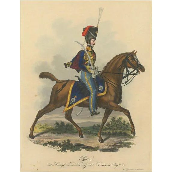 Hanoverian Guard Hussar Officer Elegance, Print For Sale