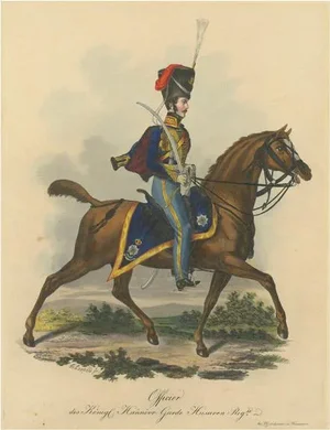 Hanoverian Guard Hussar Officer Elegance, Print