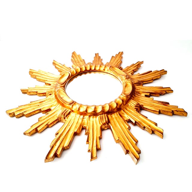 Large Vintage Wall Mirror in Sunburst Finish, 1960s For Sale - Image 7 of 16