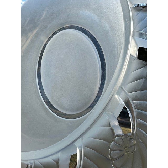 Verlys Glass Verlys France Art Deco Centerpiece Bowl | Rare Fern Leaf Satin Glass | 1935 For Sale - Image 4 of 13