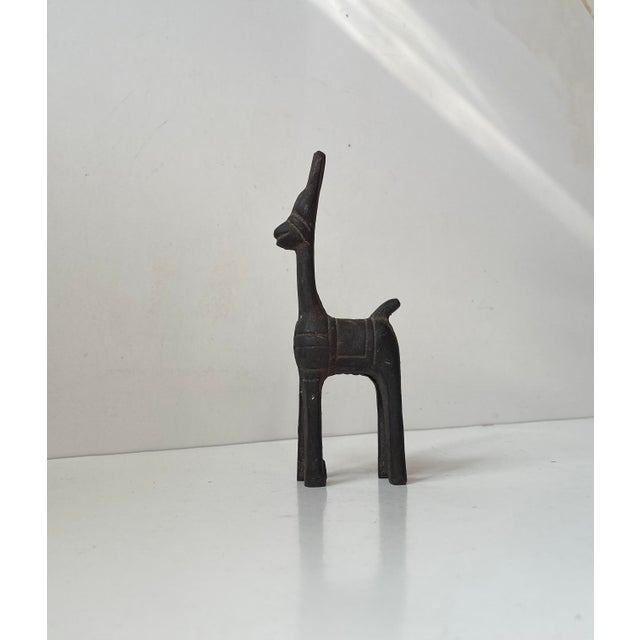 Mid-Century Naive Bankura Horse Figurine in Cast Iron, 1960s For Sale - Image 3 of 12