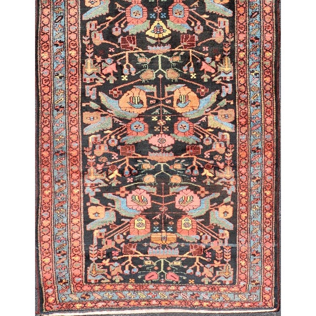 Tribal Antique Persain Nahavand Gallery Runner With All-Over Sub-Geometric Design For Sale - Image 3 of 13