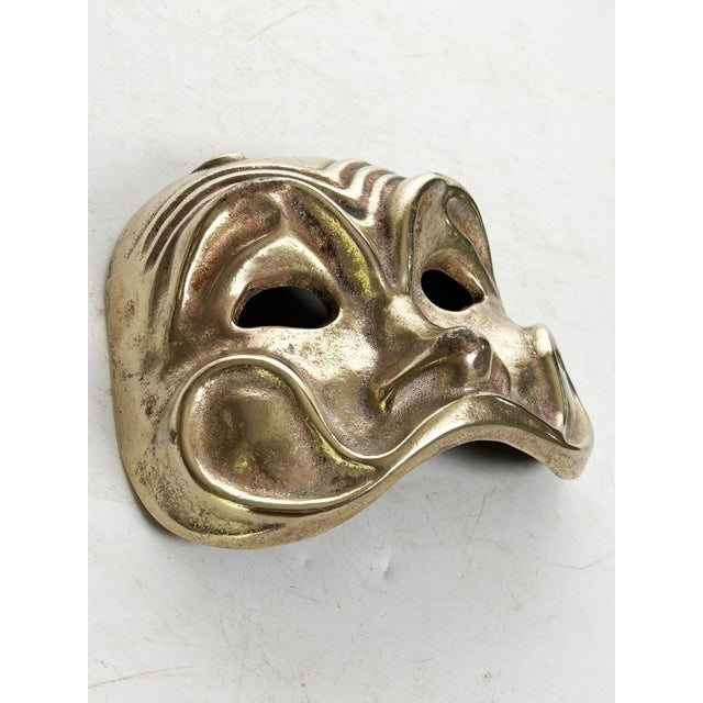 Brass Mask Sculpture, France, 1960 For Sale - Image 4 of 9